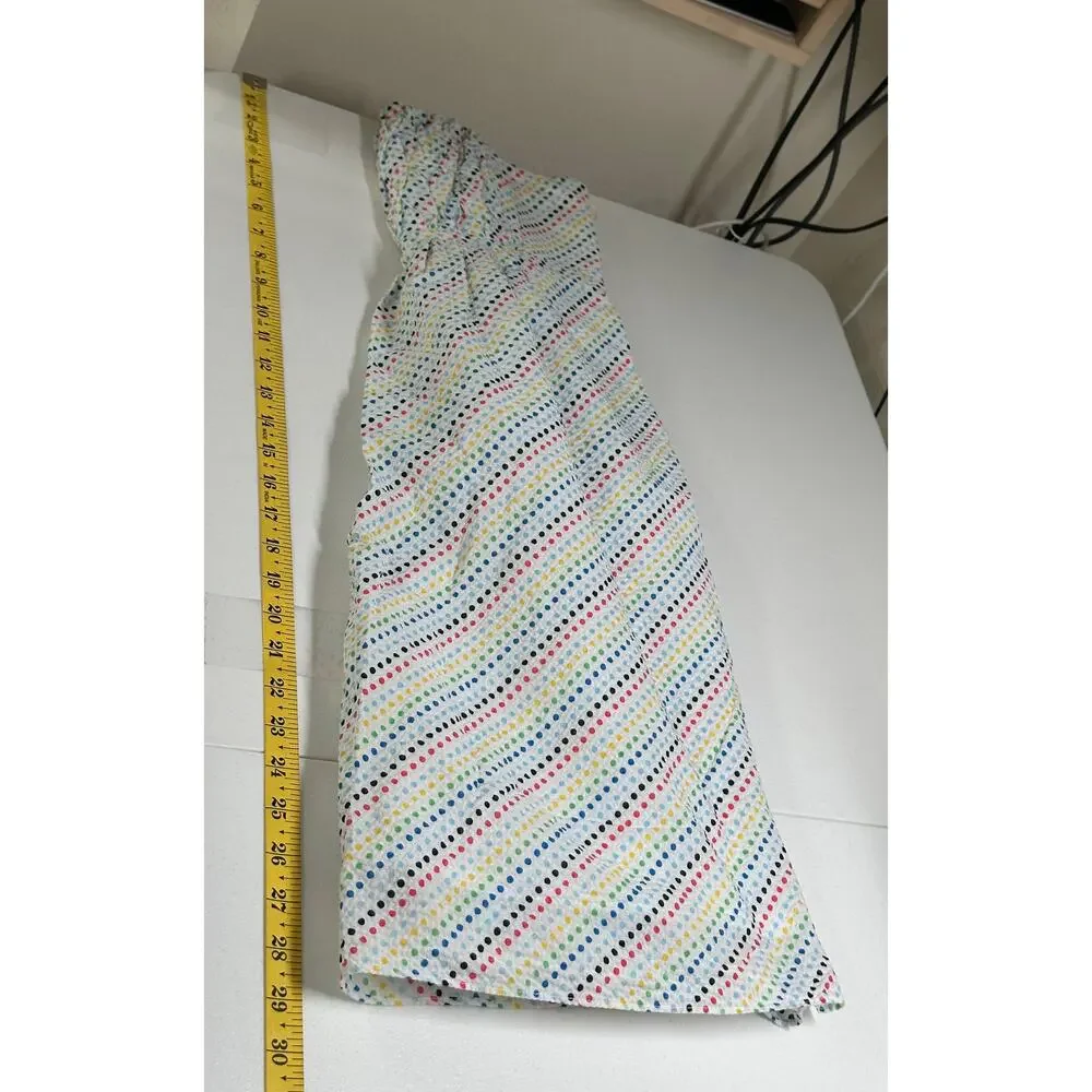 Lilly Pulitzer Dress Womens 2 White Rainbow Polka Dot Strapless Seersucker Beach - Picture 12 of 12
